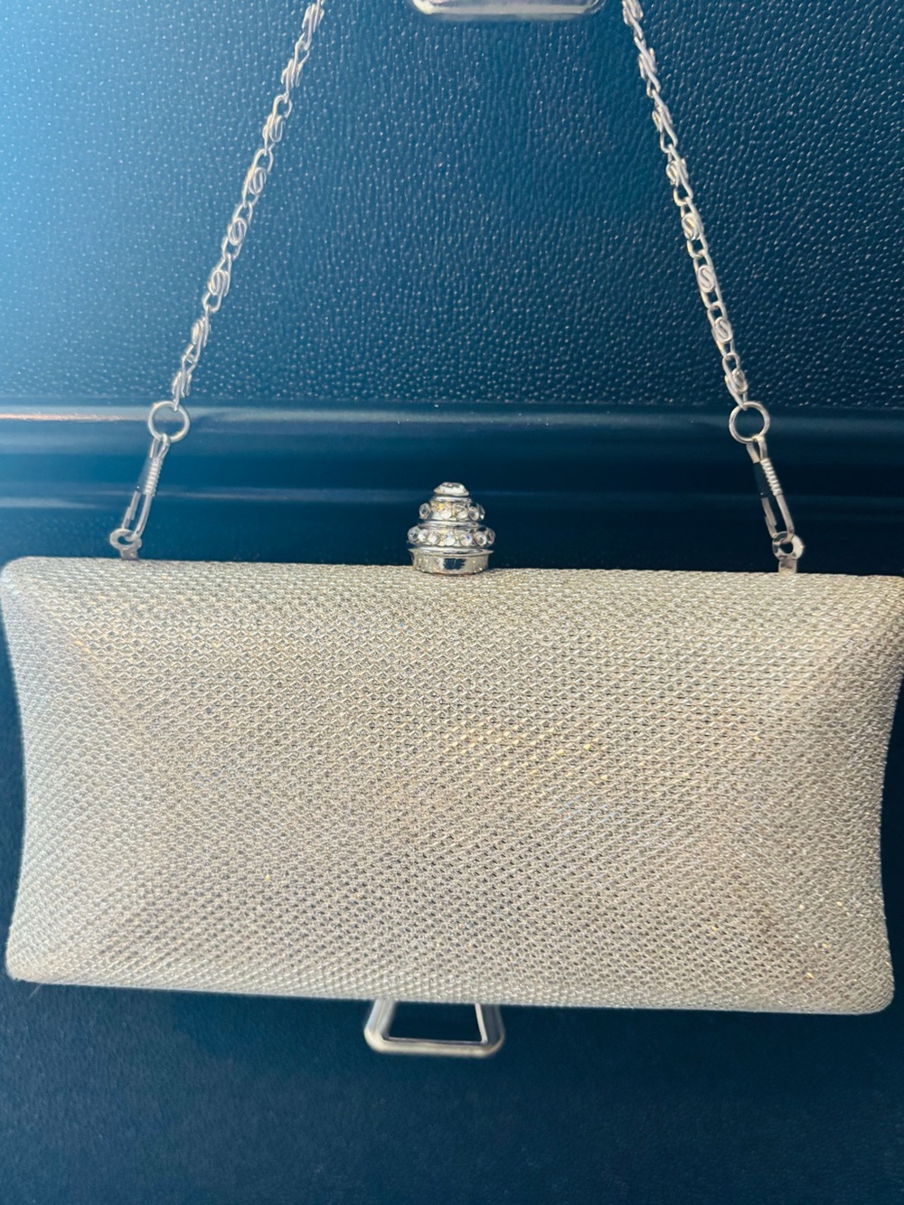 Elegant Silver Sparkly Clutch - Picture 3 of 5